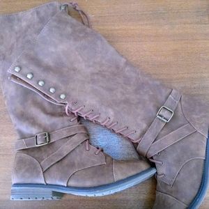 Mossimo Knee Length Lace Up Boots